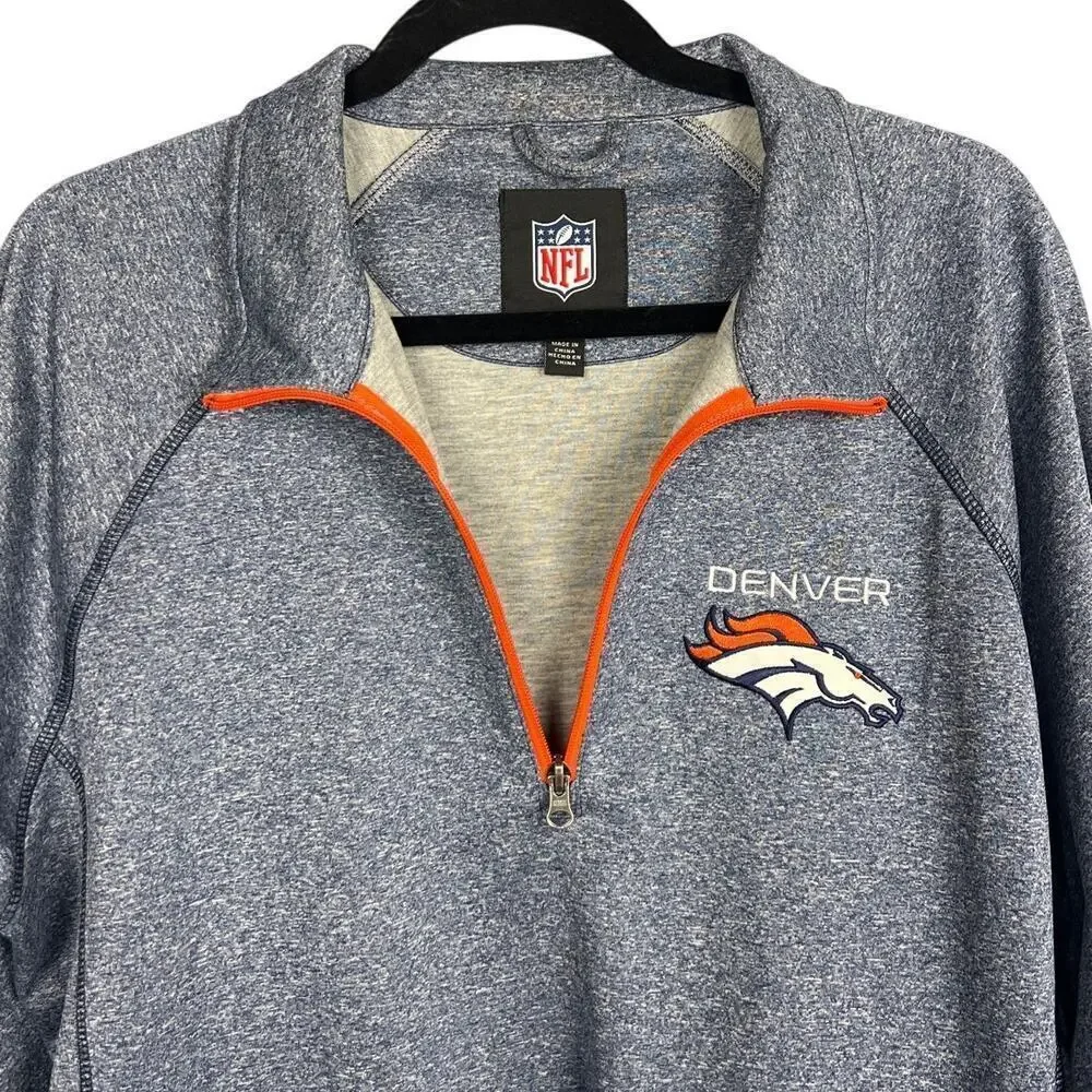 NFL Men's Denver Broncos Quarter-Zip Pullover Size L
